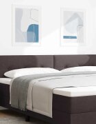 vidaXL LED глава с LED ленти с таблото Тъмен кафяв 200 cm текстил