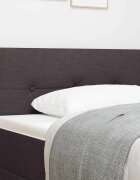 vidaXL LED глава с LED ленти с таблото Тъмен кафяв 90 cm текстил