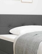 vidaXL LED глава с LED ленти с таблото Тъмен сив 80 cm текстил