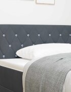 vidaXL LED глава с LED ленти с таблото Тъмен сив 90 cm Кадифе