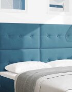 vidaXL LED глава с LED ленти Синьо 160 cm Кадифе