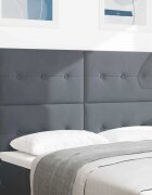 vidaXL LED глава с LED ленти Сив 160 cm Кадифе