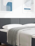 vidaXL LED глава с LED ленти Тъмен сив 144 см Кордюрова тъкан