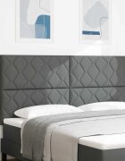 vidaXL LED глава Сив 180 cm текстил