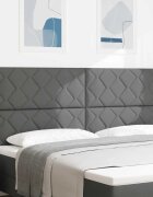 vidaXL LED глава Сив 200 cm текстил