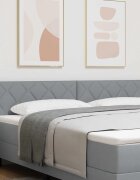 vidaXL LED глава Светлосиво 180 cm текстил