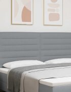 vidaXL LED глава Светлосиво текстил