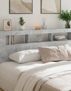 vidaXL LED горна табла бетонно сива 200x185x1035 см инженерно дърво