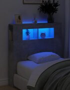 vidaXL LED горна табла бетонно сива100x185x1035см инженерно дърво