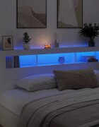 vidaXL LED горна табла бяла 220x185x1035 см инженерно дърво
