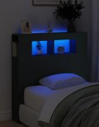 vidaXL LED горна табла черна 100x185x1035 см инженерно дърво