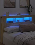 vidaXL LED горна табла дъб сонома 160x185x1035 см инженерно дърво