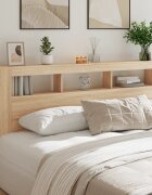 vidaXL LED горна табла дъб сонома 200x185x1035 см инженерно дърво
