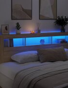 vidaXL LED горна табла дъб сонома 220x185x1035 см инженерно дърво