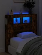 vidaXL LED горна табла опушен дъб 100x185x1035 см инженерно дърво