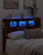 vidaXL LED горна табла опушен дъб 140x185x1035 см инженерно дърво