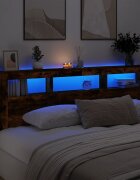 vidaXL LED горна табла опушен дъб 220x185x1035 см инженерно дърво