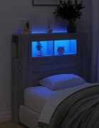 vidaXL LED горна табла сив сонома 100x185x1035 см инженерно дърво