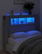 vidaXL LED горна табла сив сонома 120x185x1035 см инженерно дърво