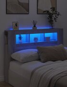 vidaXL LED горна табла сив сонома 140x185x1035 см инженерно дърво
