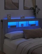 vidaXL LED горна табла сив сонома 160x185x1035 см инженерно дърво