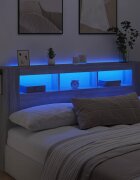 vidaXL LED горна табла сив сонома 180x185x1035 см инженерно дърво