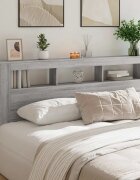 vidaXL LED горна табла сив сонома 200x185x1035 см инженерно дърво