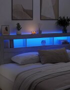 vidaXL LED горна табла сив сонома 220x185x1035 см инженерно дърво
