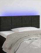 vidaXL LED горна табла за легло черна 100x5x78/88 см кадифе