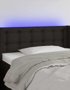 vidaXL LED горна табла за легло черна 103x16x78/88 см плат