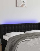 vidaXL LED горна табла за легло черна 147x16x78/88 см