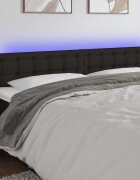 vidaXL LED горна табла за легло черна 160x5x78/88 см плат