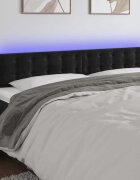 vidaXL LED горна табла за легло черна 180x5x78/88 см кадифе