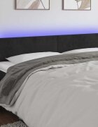 vidaXL LED горна табла за легло черна 180x5x78/88 см кадифе
