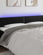 vidaXL LED горна табла за легло черна 203x16x78/88 см