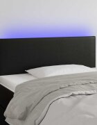 vidaXL LED Горна табла за легло черна 80x5x78/88 см изкуствена кожа