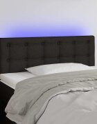 vidaXL LED горна табла за легло черна 80x5x78/88 см плат