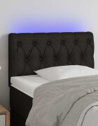 vidaXL LED горна табла за легло черна 80x7x78/88 см плат