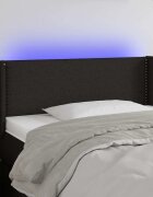 vidaXL LED горна табла за легло черна 83x16x78/88 см плат