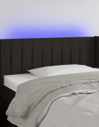 vidaXL LED горна табла за легло черна 83x16x78/88 см плат