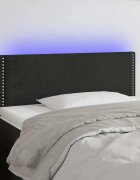 vidaXL LED горна табла за легло черна 90x5x78/88 см кадифе
