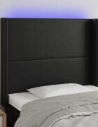 vidaXL LED горна табла за легло черна 93x16x118/128 см