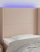 vidaXL LED горна табла за легло капучино 103x16x118/128 см
