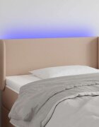 vidaXL LED Горна табла за легло капучино 103x16x78/88 см