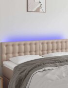 vidaXL LED Горна табла за легло капучино 144x5x78/88 см