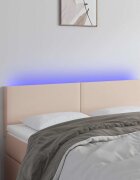 vidaXL LED Горна табла за легло капучино 144x5x78/88 см