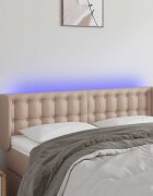 vidaXL LED Горна табла за легло капучино 147x16x78/88 см