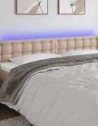 vidaXL LED Горна табла за легло капучино 163x16x78/88 см