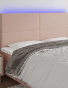 vidaXL LED горна табла за легло капучино 180x5x118/128 см