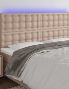 vidaXL LED горна табла за легло капучино 180x5x118/128 см